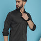 Indian Needle Men's Woven Design Casual Shirt - Charcoal | Swadesiicart