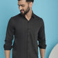 Indian Needle Men's Woven Design Casual Shirt - Charcoal | Swadesiicart