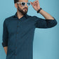 Indian Needle Men's Woven Design Casual Shirt - Peacock | Swadesiicart