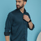 Indian Needle Men's Woven Design Casual Shirt - Peacock | Swadesiicart