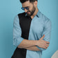Indian Needle Men's Premium Cotton Satin Casual Shirt - Sky Blue | Swadesiicart
