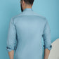 Indian Needle Men's Premium Cotton Satin Casual Shirt - Sky Blue | Swadesiicart