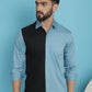 Indian Needle Men's Premium Cotton Satin Casual Shirt - Sky Blue | Swadesiicart