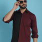 Indian Needle Men's Premium Cotton Satin Casual Shirt - Wine | Swadesiicart