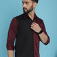 Indian Needle Men's Premium Cotton Satin Casual Shirt - Wine | Swadesiicart