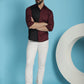 Indian Needle Men's Premium Cotton Satin Casual Shirt - Wine | Swadesiicart