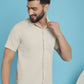 Indian Needle Men's Striped Half Sleeve Casual Shirt - Cream | Swadesiicart
