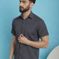Indian Needle Men's Striped Half Sleeve Casual Shirt - Grey | Swadesiicart