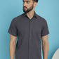 Indian Needle Men's Striped Half Sleeve Casual Shirt - Grey | Swadesiicart