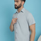 Indian Needle Men's Striped Half Sleeve Casual Shirt - Light-Grey | Swadesiicart