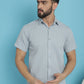 Indian Needle Men's Striped Half Sleeve Casual Shirt - Light-Grey | Swadesiicart