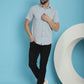 Indian Needle Men's Striped Half Sleeve Casual Shirt - Light-Grey | Swadesiicart