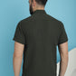 Indian Needle Men's Striped Half Sleeve Casual Shirt - Olive | Swadesiicart