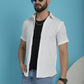 Indian Needle Men's Striped Half Sleeve Casual Shirt - White | Swadesiicart