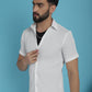 Indian Needle Men's Striped Half Sleeve Casual Shirt - White | Swadesiicart