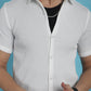 Indian Needle Men's Striped Half Sleeve Casual Shirt - White | Swadesiicart