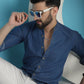 Indian Needle Men's Denim Casual Shirt - Blue | Swadesiicart
