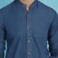 Indian Needle Men's Denim Casual Shirt - Blue | Swadesiicart