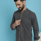 Indian Needle Men's Denim Casual Shirt - Charcoal | Swadesiicart
