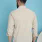 Indian Needle Men's Striped Casual Shirt - Cream | Swadesiicart