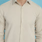 Indian Needle Men's Striped Casual Shirt - Cream | Swadesiicart