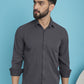 Indian Needle Men's Striped Casual Shirt - Grey | Swadesiicart