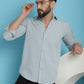Indian Needle Men's Striped Casual Shirt - Light-Grey | Swadesiicart