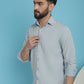 Indian Needle Men's Striped Casual Shirt - Light-Grey | Swadesiicart