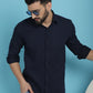 Indian Needle Men's Striped Casual Shirt - Navy Blue | Swadesiicart