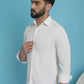 Indian Needle Men's Striped Casual Shirt - White | Swadesiicart