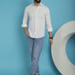Indian Needle Men's Striped Casual Shirt - White | Swadesiicart