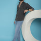 Indian Needle Men's Faded Cotton Denim Casual Shirt - Charcoal | Swadesiicart