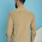 Indian Needle Men's Standard Corduroy Cotton Shirt - Beige | Swadesiicart