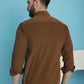 Indian Needle Men's Standard Corduroy Cotton Shirt - Brown | Swadesiicart