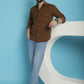 Indian Needle Men's Standard Corduroy Cotton Shirt - Brown | Swadesiicart