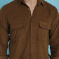 Indian Needle Men's Standard Corduroy Cotton Shirt - Brown | Swadesiicart