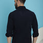 Indian Needle Men's Standard Corduroy Cotton Shirt - Navy Blue | Swadesiicart