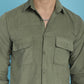 Indian Needle Men's Standard Corduroy Cotton Shirt - Pista | Swadesiicart