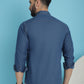 Indian Needle Men's Faded Cotton Denim Casual Shirt - Blue | Swadesiicart