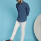 Indian Needle Men's Faded Cotton Denim Casual Shirt - Blue | Swadesiicart