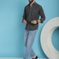Indian Needle Men's Faded Cotton Denim Casual Shirt - Charcoal | Swadesiicart