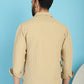 Indian Needle Men's Woven Design Casual Shirt - Beige | Swadesiicart