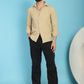 Indian Needle Men's Woven Design Casual Shirt - Beige | Swadesiicart