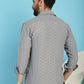 Indian Needle Men's Woven Design Casual Shirt - Light-Grey | Swadesiicart