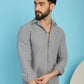 Indian Needle Men's Woven Design Casual Shirt - Light-Grey | Swadesiicart