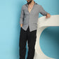 Indian Needle Men's Woven Design Casual Shirt - Light-Grey | Swadesiicart
