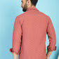 Indian Needle Men's Woven Design Casual Shirt - Peach | Swadesiicart