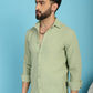 Indian Needle Men's Woven Design Casual Shirt - Pista | Swadesiicart