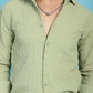 Indian Needle Men's Woven Design Casual Shirt - Pista | Swadesiicart