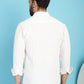 Indian Needle Men's Woven Design Casual Shirt - White | Swadesiicart
